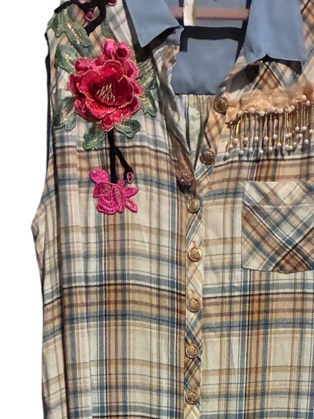 Aratta Plaid & Floral Maxi Dress XL NWT - Picture 3 of 5